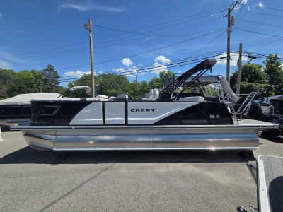 2025 Crest Caribbean 230 SLS Tri-Toon w/200hp, Trailer, Extended Rear Deck