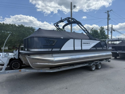 2026 Crest Caribbean 230 SLS Tri-Toon - Extended Rear Deck w/200hp and Trailer
