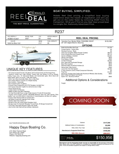 2027 Robalo R237 DC